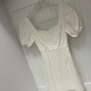 Altar'd State Cream Puff Sleeve Dress